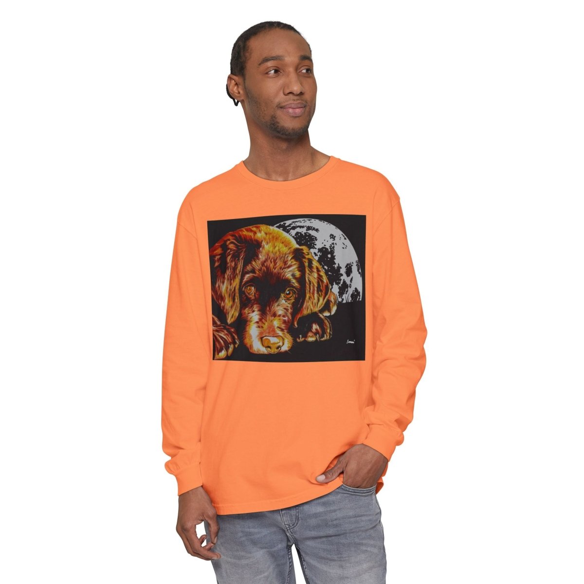 Chocolate Lab Puppy Long Sleeve T-Shirt - Cozy Unisex Tee for Dog Lovers - Curran Artworks
