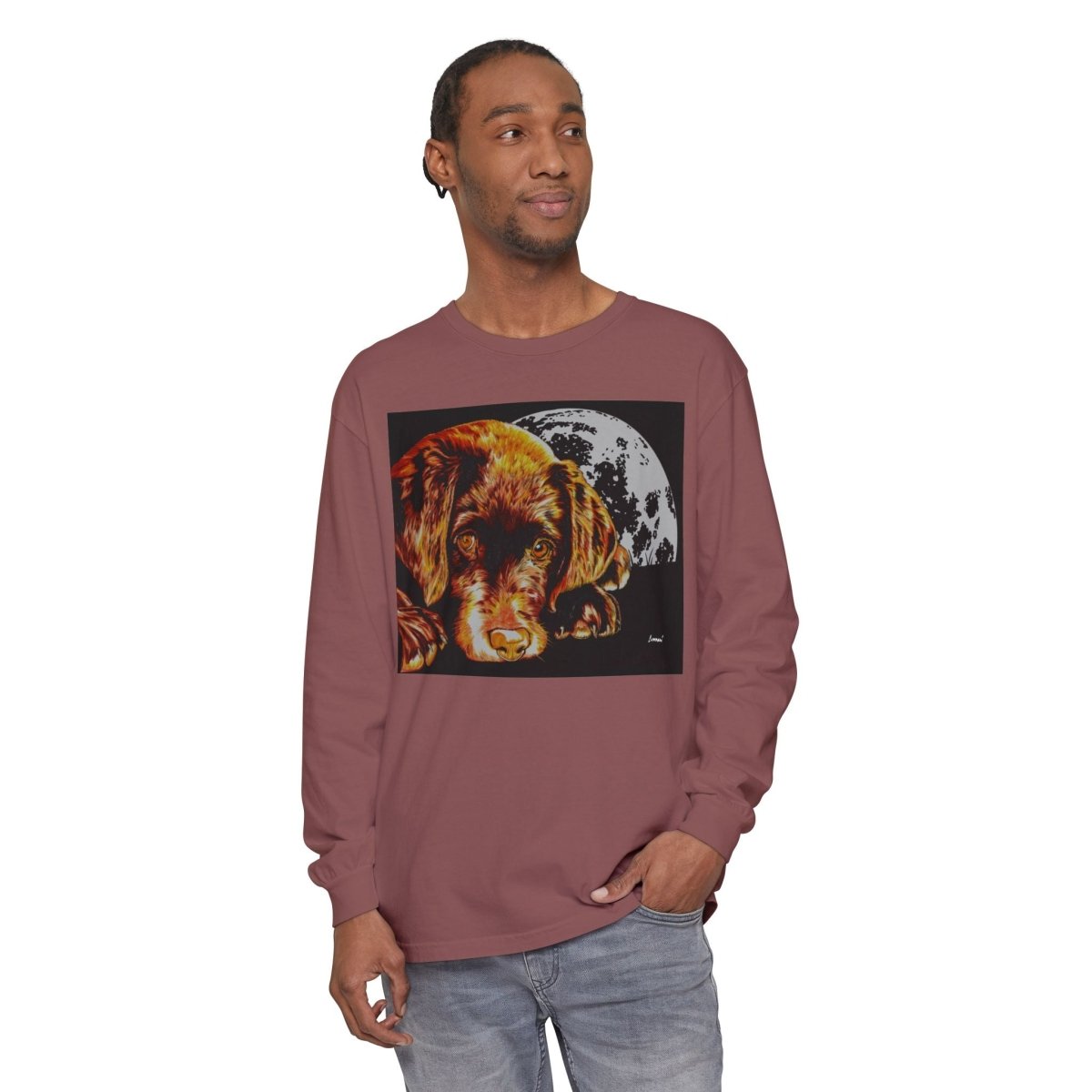 Chocolate Lab Puppy Long Sleeve T-Shirt - Cozy Unisex Tee for Dog Lovers - Curran Artworks