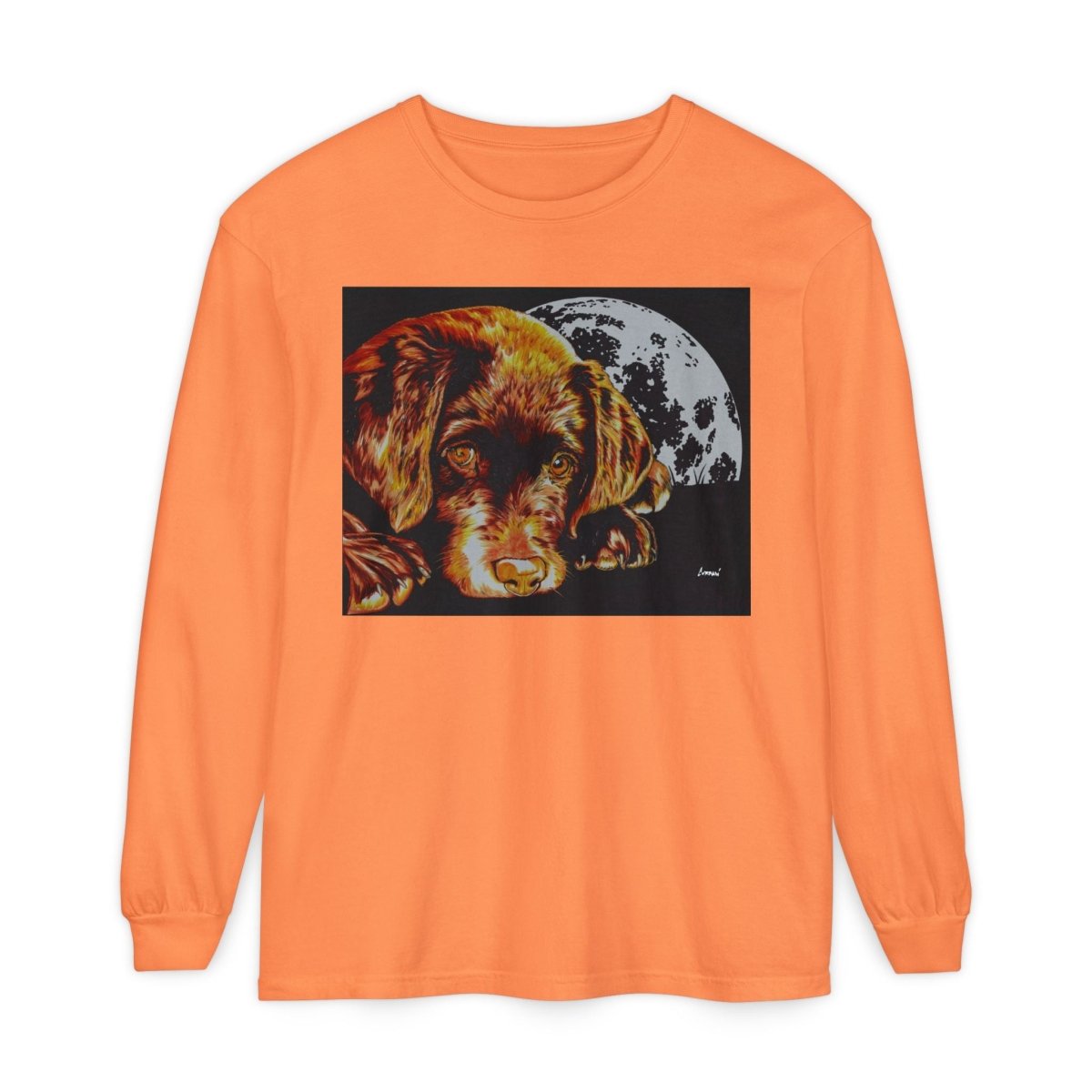 Chocolate Lab Puppy Long Sleeve T-Shirt - Cozy Unisex Tee for Dog Lovers - Curran Artworks