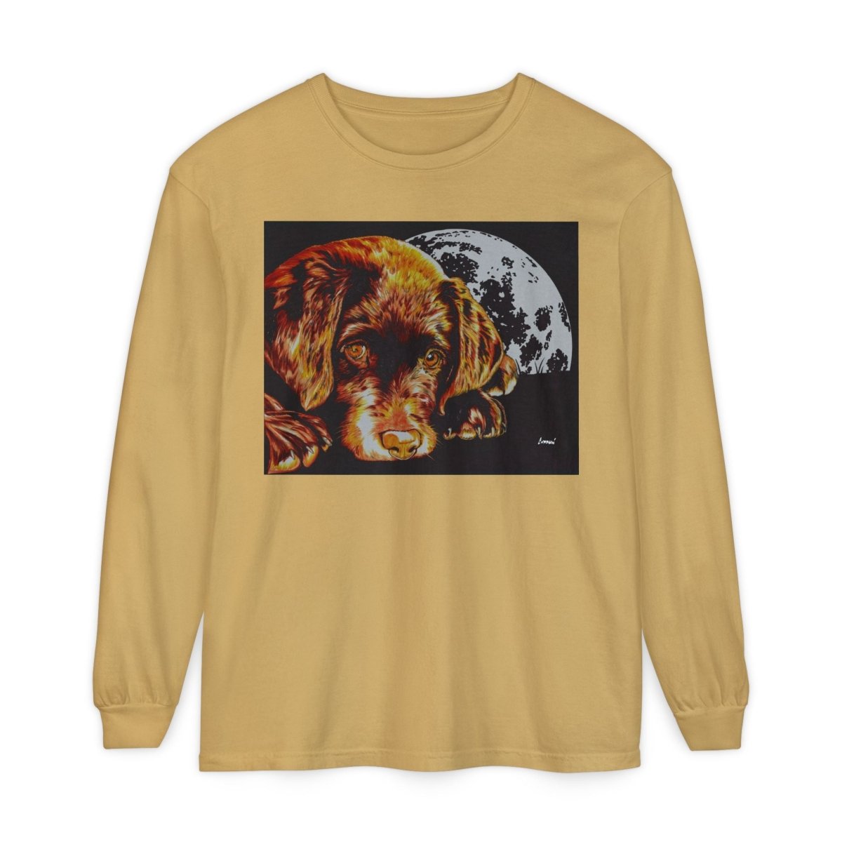 Chocolate Lab Puppy Long Sleeve T-Shirt - Cozy Unisex Tee for Dog Lovers - Curran Artworks