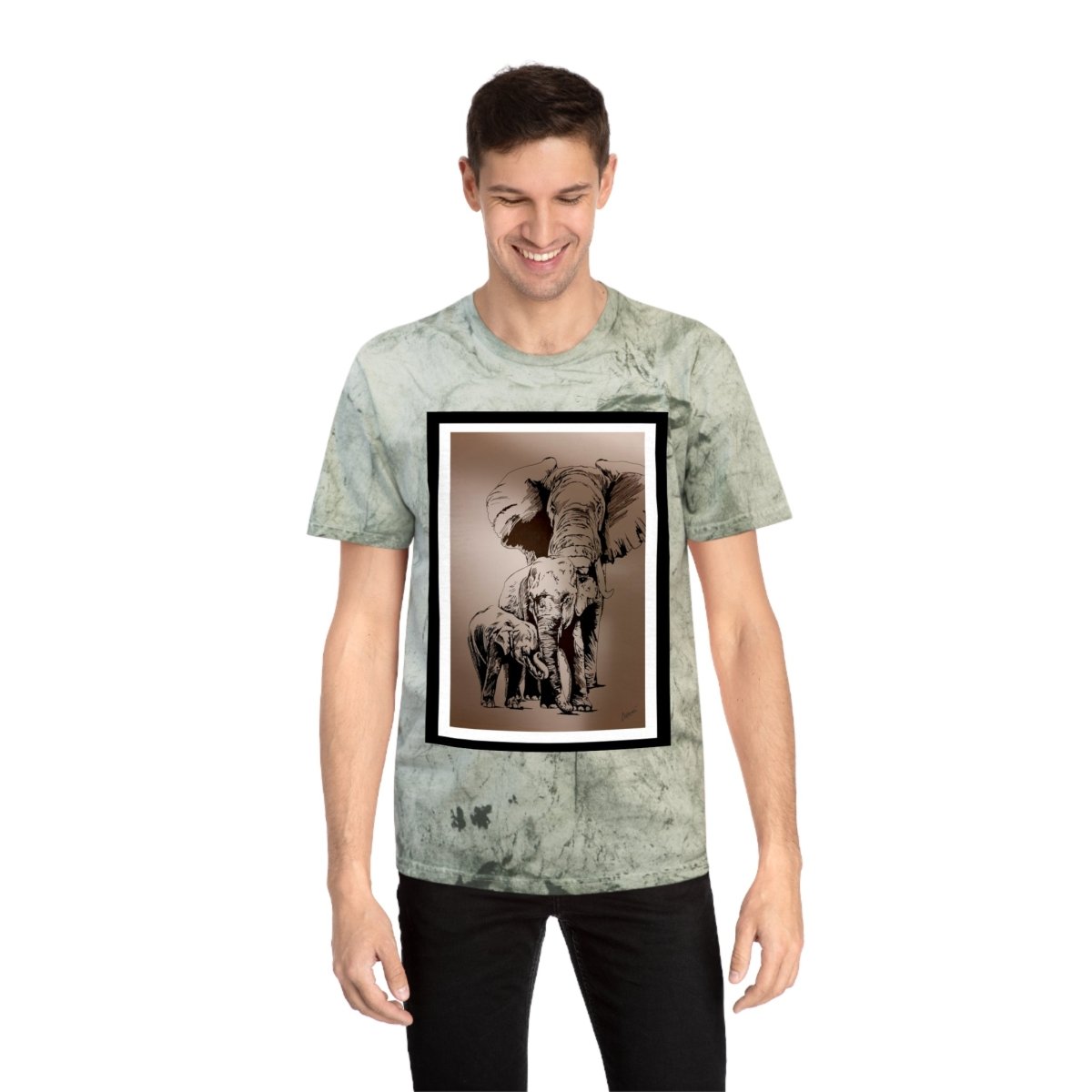 Color Blast Elephant Art Unisex T-Shirt - Nature Lover Gift - Curran Artworks