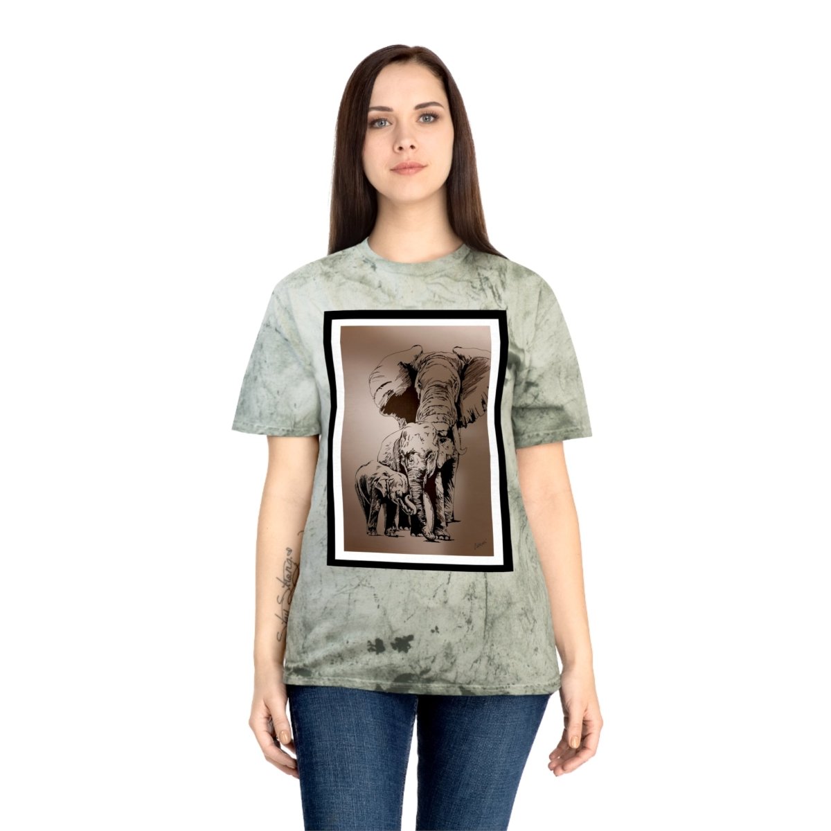 Color Blast Elephant Art Unisex T-Shirt - Nature Lover Gift - Curran Artworks