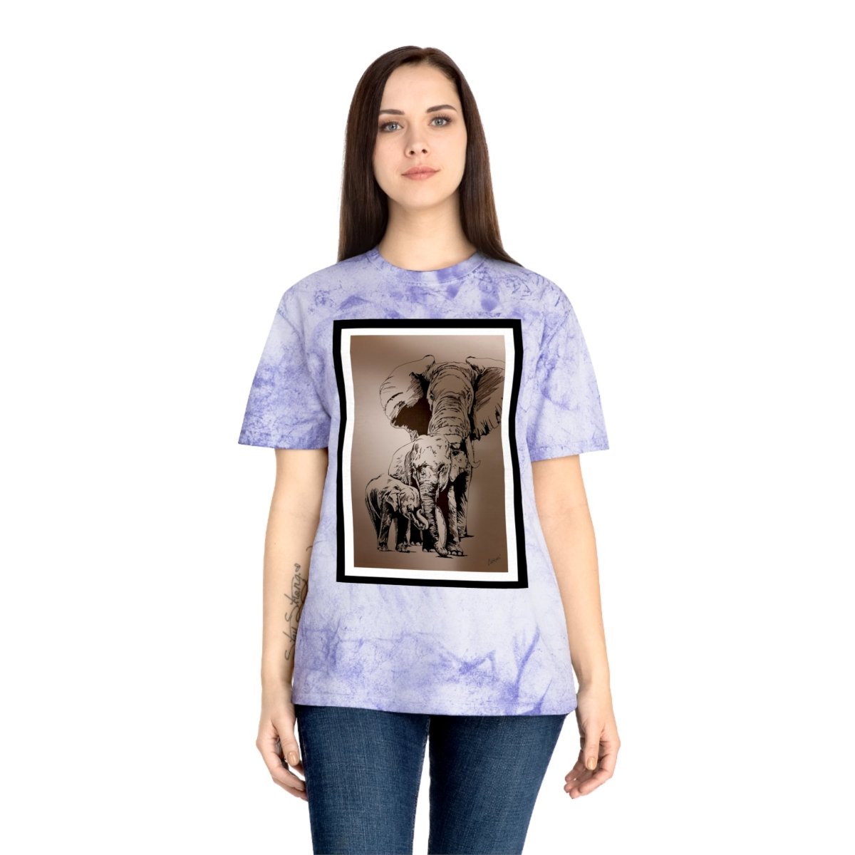 Color Blast Elephant Art Unisex T-Shirt - Nature Lover Gift - Curran Artworks