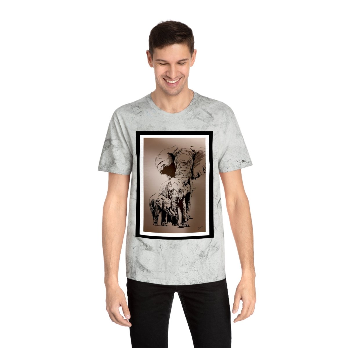 Color Blast Elephant Art Unisex T-Shirt - Nature Lover Gift - Curran Artworks