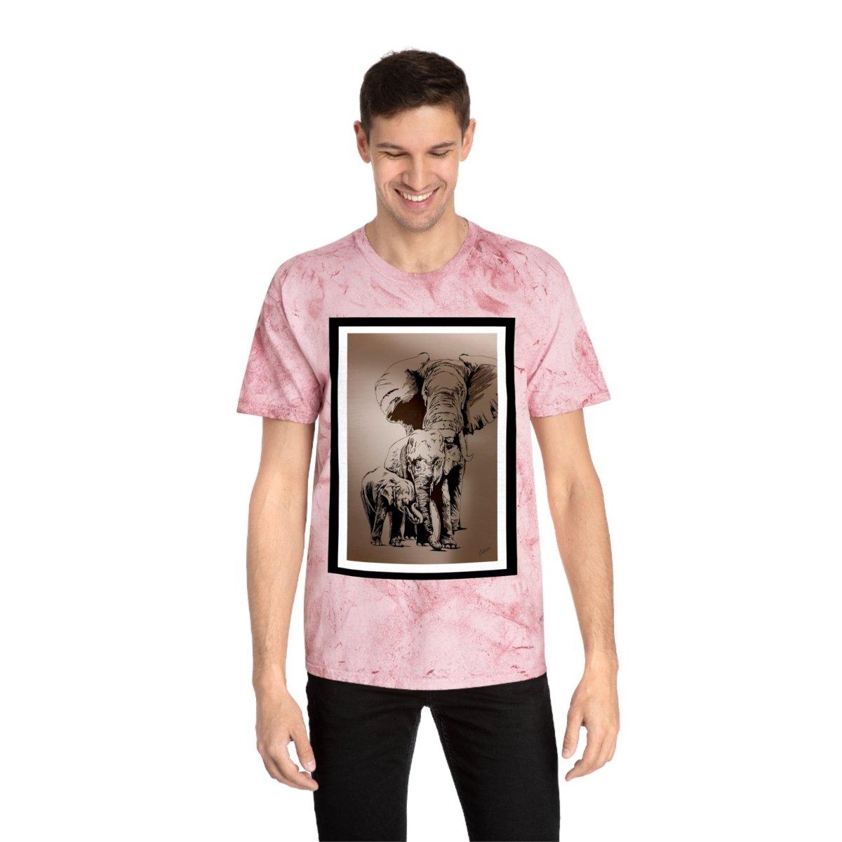 Color Blast Elephant Art Unisex T-Shirt - Nature Lover Gift - Curran Artworks