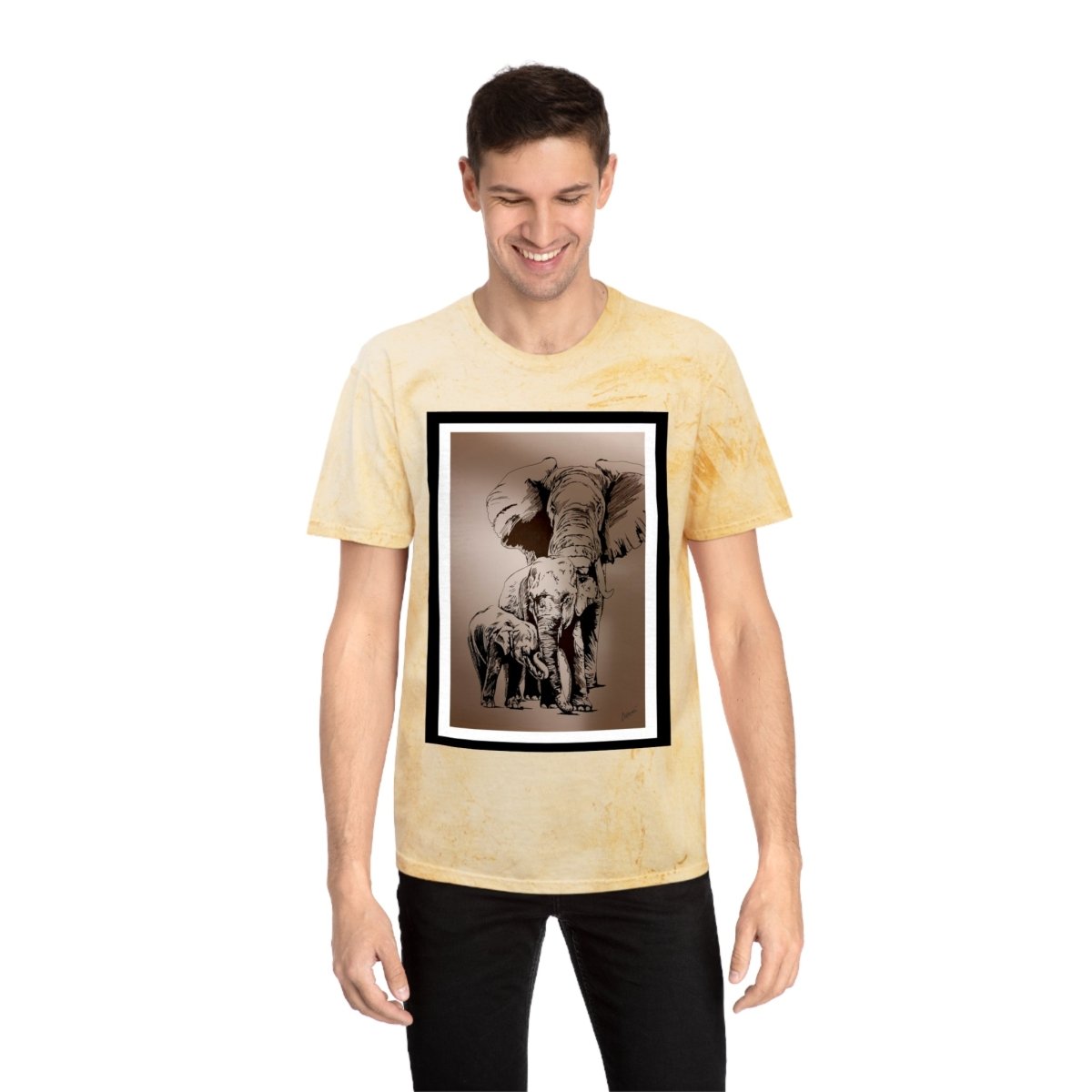 Color Blast Elephant Art Unisex T-Shirt - Nature Lover Gift - Curran Artworks