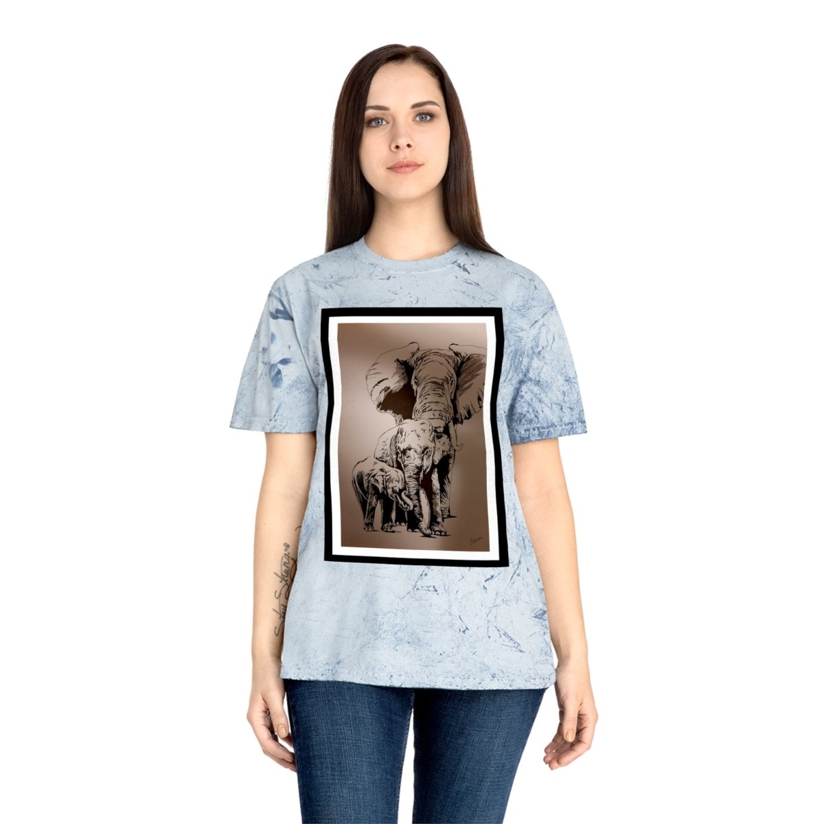Color Blast Elephant Art Unisex T-Shirt - Nature Lover Gift - Curran Artworks