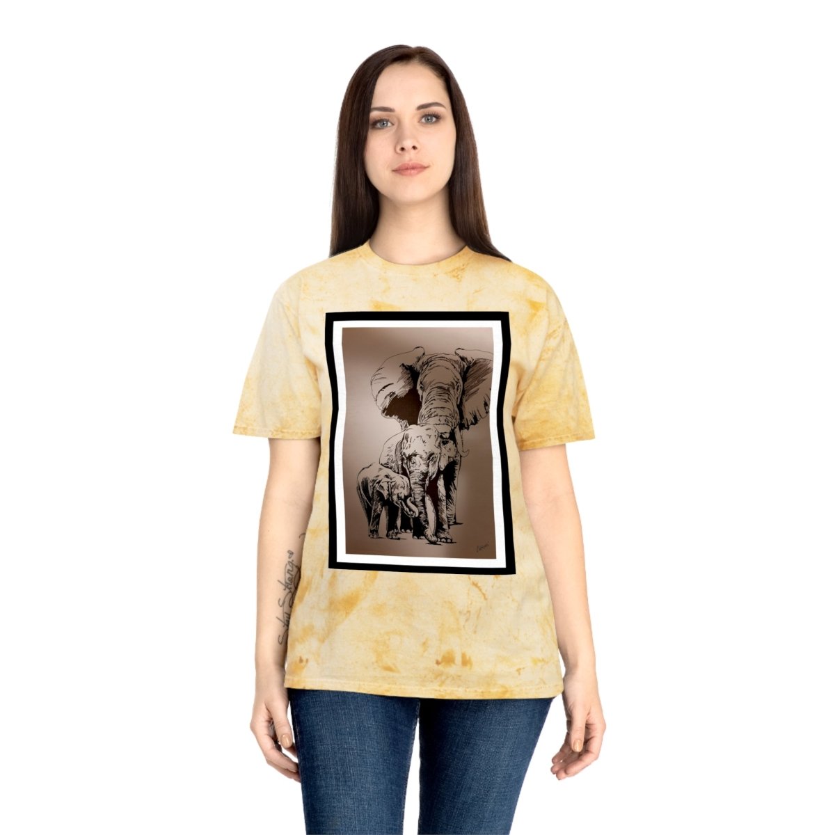 Color Blast Elephant Art Unisex T-Shirt - Nature Lover Gift - Curran Artworks