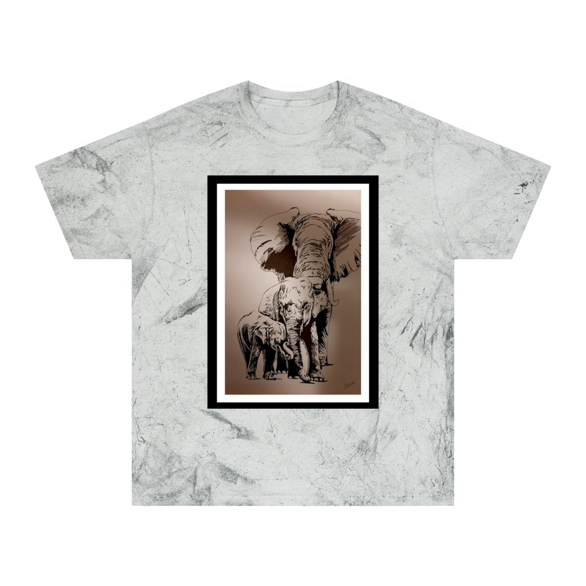 Color Blast Elephant Art Unisex T-Shirt - Nature Lover Gift - Curran Artworks