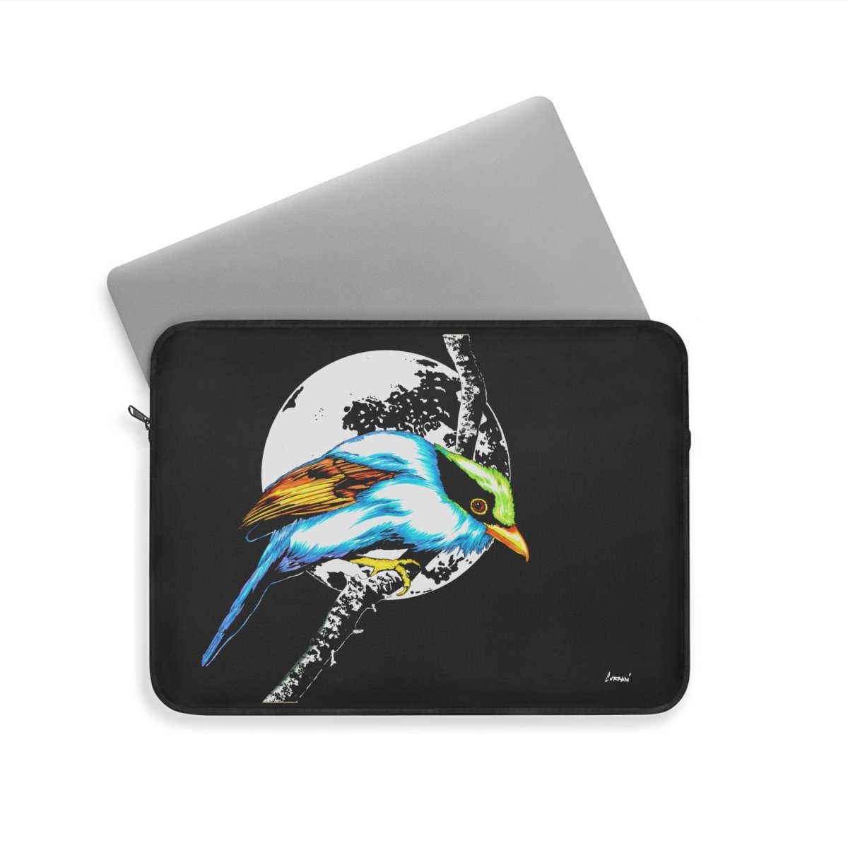 Colorful Bird Laptop Sleeve - Artistic Design for Nature Lovers - Curran Artworks