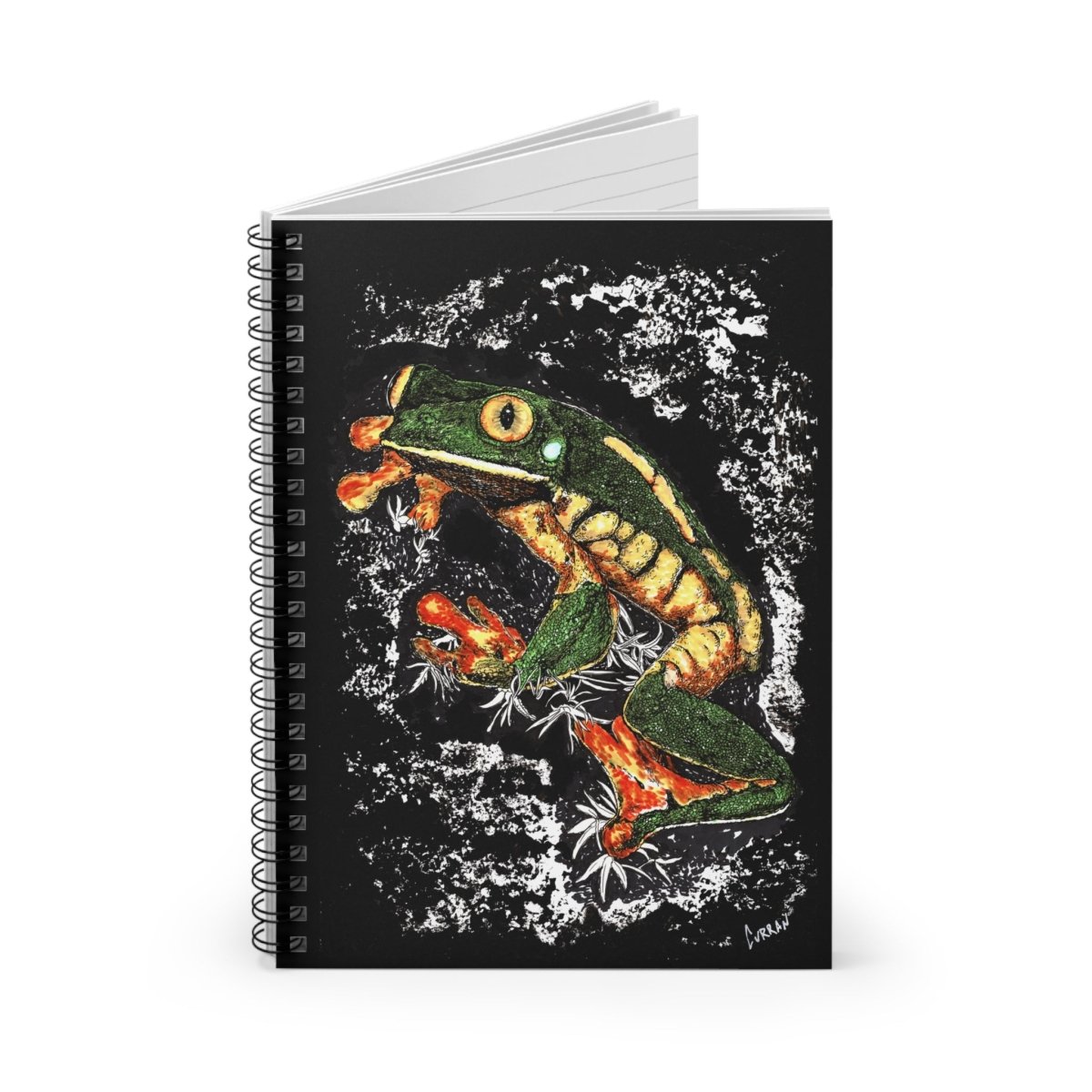 Colorful Frog Spiral Notebook - Ruled Line for Nature Lovers - Curran Artworks