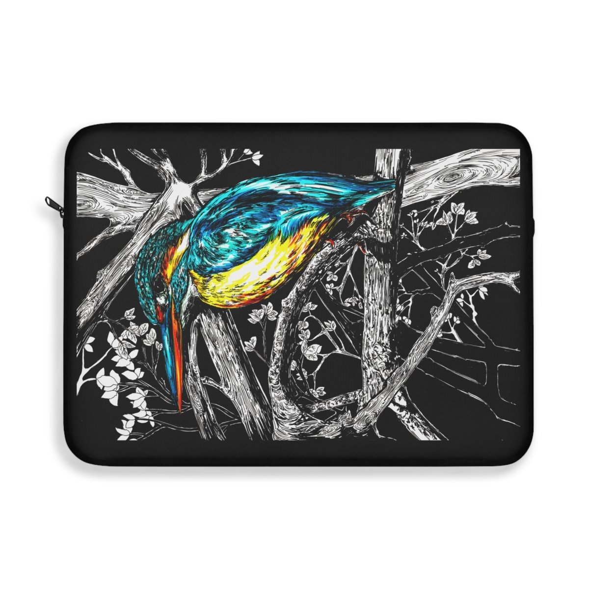 Colorful Kingfisher Bird Laptop Sleeve – Artistic Protection for Tech Lovers - Curran Artworks