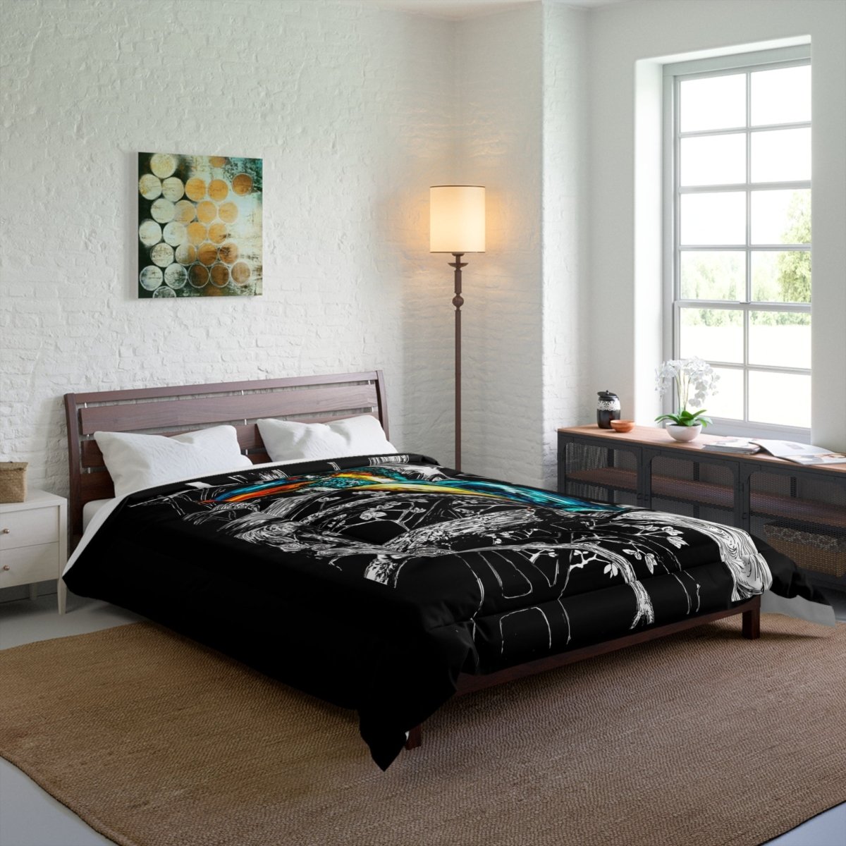 Colorful Kingfisher Comforter - Nature - Inspired Bedding for Bird Lovers - Curran Artworks