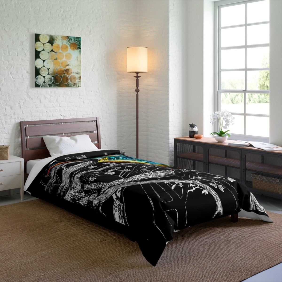 Colorful Kingfisher Comforter - Nature - Inspired Bedding for Bird Lovers - Curran Artworks