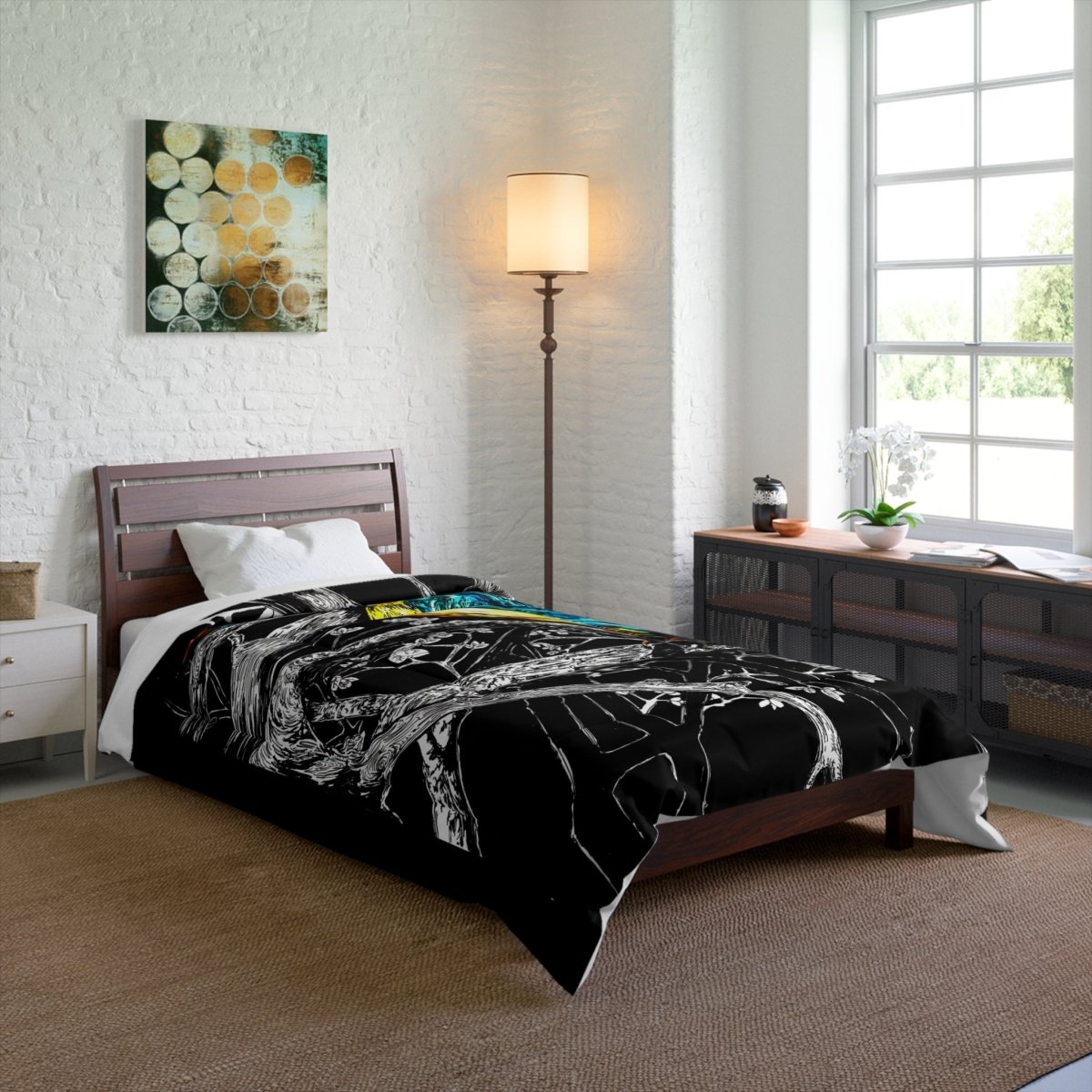 Colorful Kingfisher Comforter - Nature - Inspired Bedding for Bird Lovers - Curran Artworks