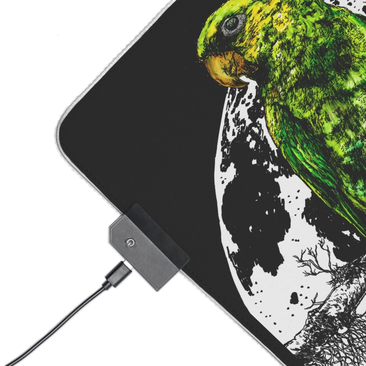 Colorful Parrot LED Gaming Mouse Pad - Ideal for Gamers & Nature Lovers - Curran Artworks