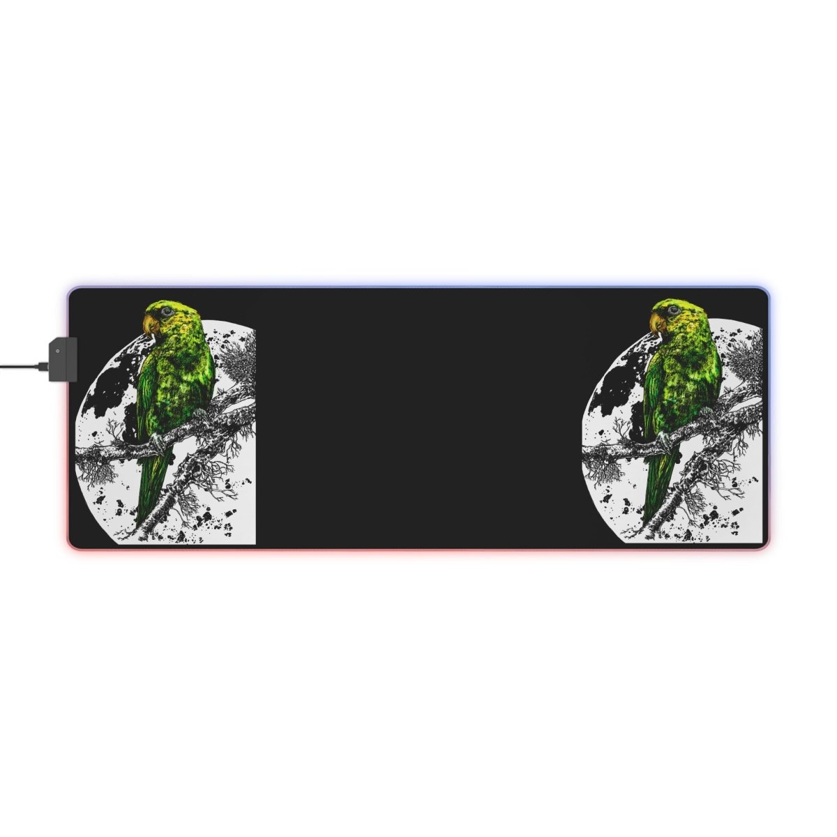 Colorful Parrot LED Gaming Mouse Pad - Ideal for Gamers & Nature Lovers - Curran Artworks