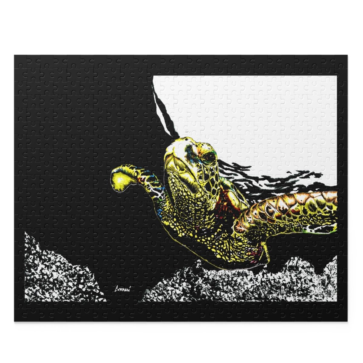 Colorful Sea Turtle Puzzle – 120, 252, 500 - Piece Ocean Art for Nature Lovers - Curran Artworks