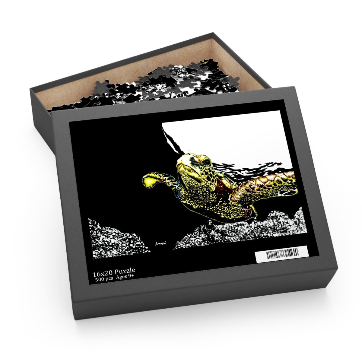 Colorful Sea Turtle Puzzle – 120, 252, 500 - Piece Ocean Art for Nature Lovers - Curran Artworks
