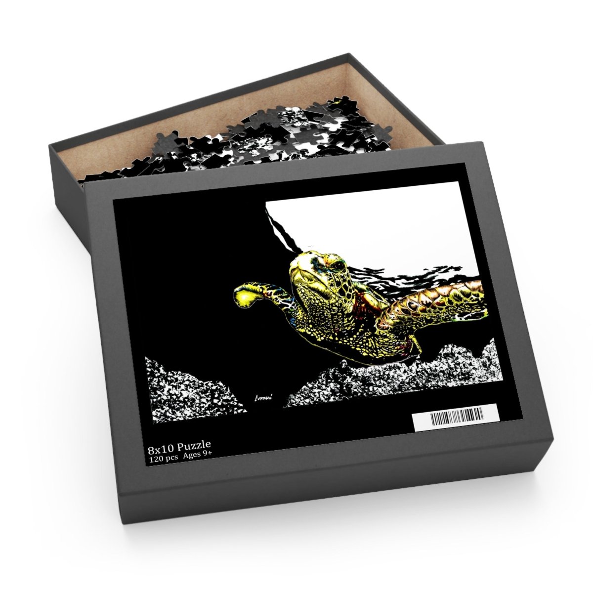 Colorful Sea Turtle Puzzle – 120, 252, 500 - Piece Ocean Art for Nature Lovers - Curran Artworks