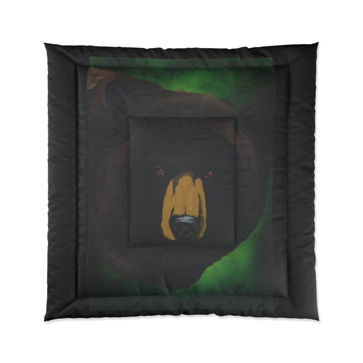 Cozy Brown Bear Comforter - Nature - Inspired Bedding for Animal Lovers - Curran Artworks