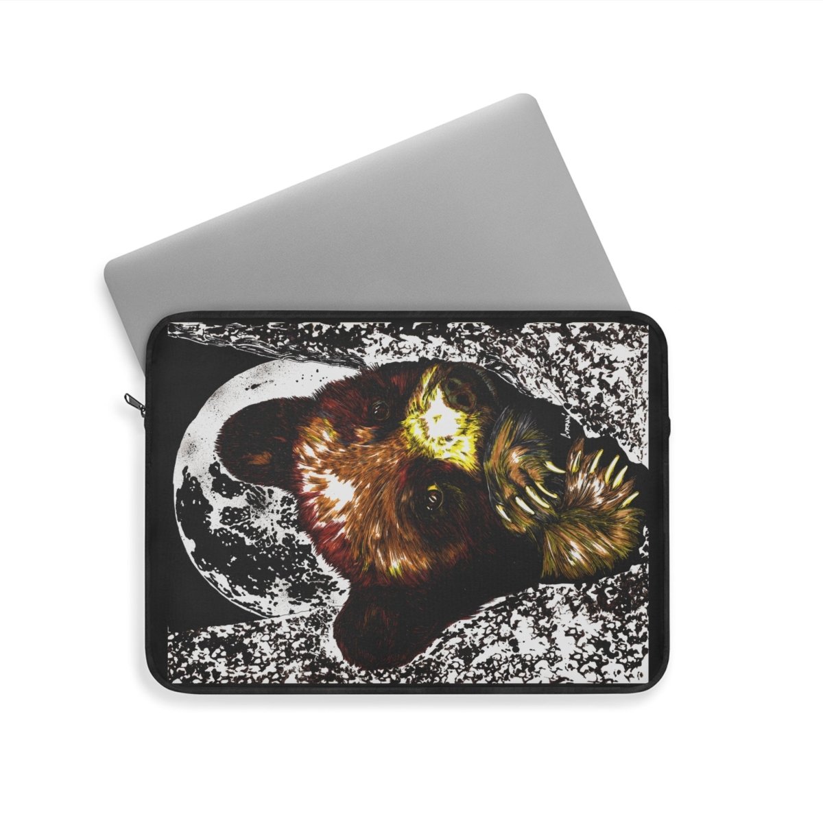 Cozy Brown Bear Cub Laptop Sleeve - Stylish Tech Accessory for Animal Lovers - Curran Artworks