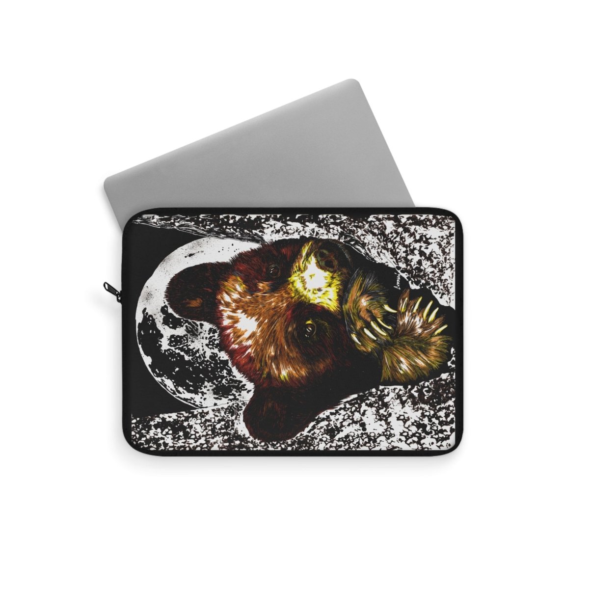 Cozy Brown Bear Cub Laptop Sleeve - Stylish Tech Accessory for Animal Lovers - Curran Artworks