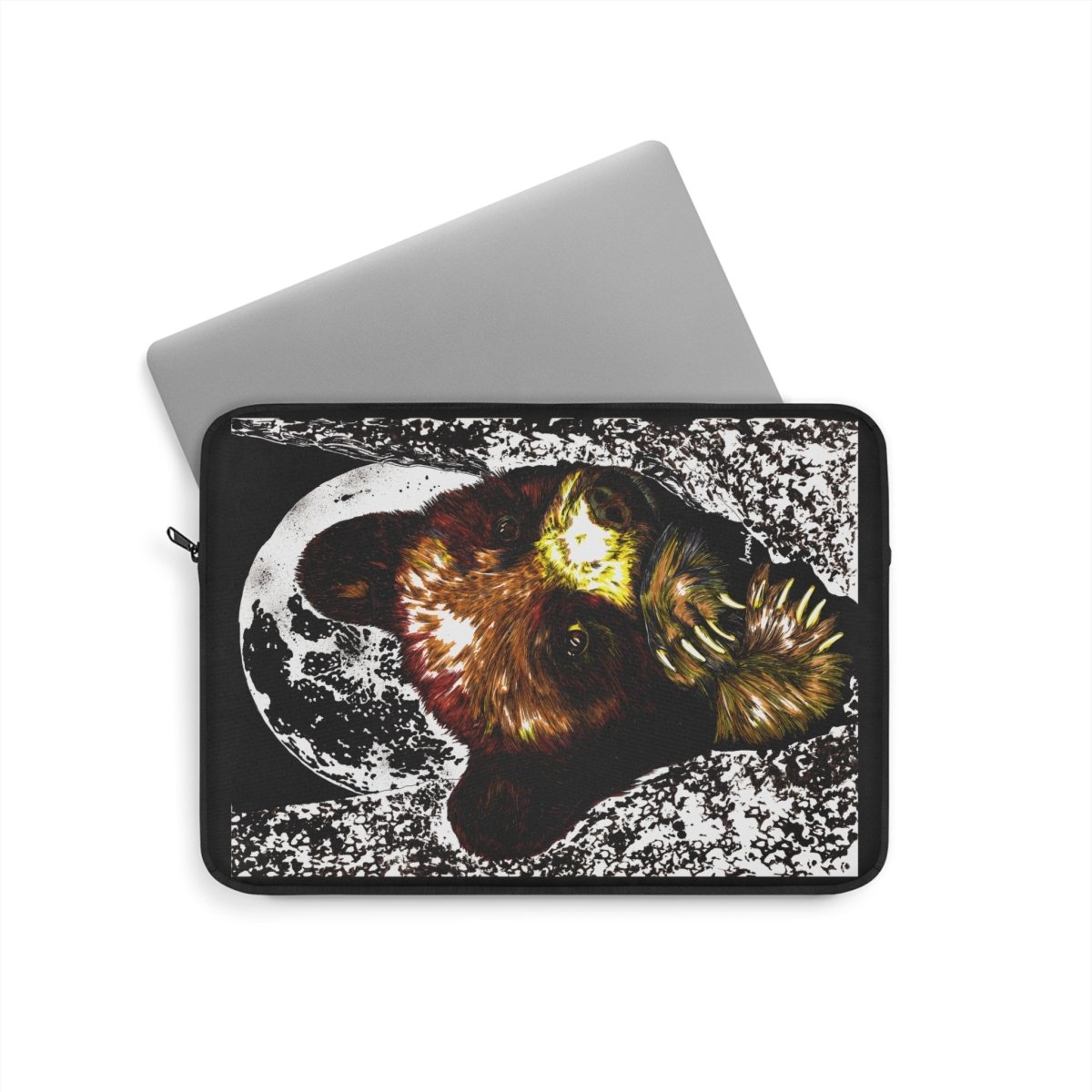 Cozy Brown Bear Cub Laptop Sleeve - Stylish Tech Accessory for Animal Lovers - Curran Artworks