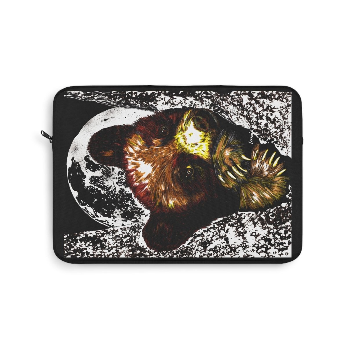Cozy Brown Bear Cub Laptop Sleeve - Stylish Tech Accessory for Animal Lovers - Curran Artworks