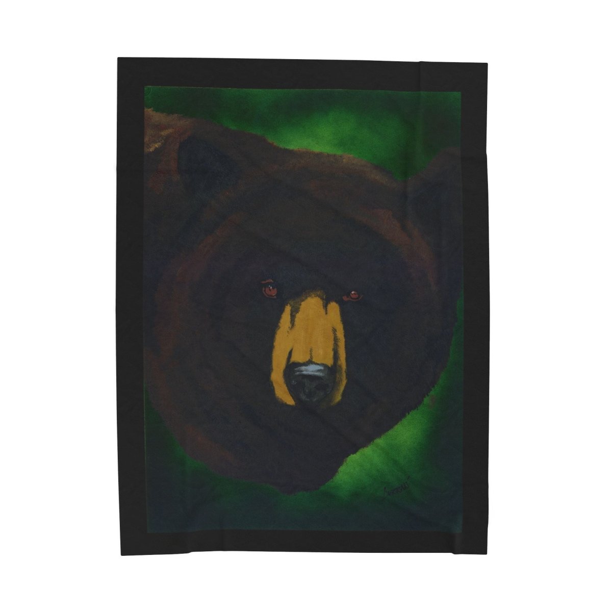 Cozy Brown Bear Themed Velveteen Plush Blanket - Perfect for Nature Lovers - Curran Artworks