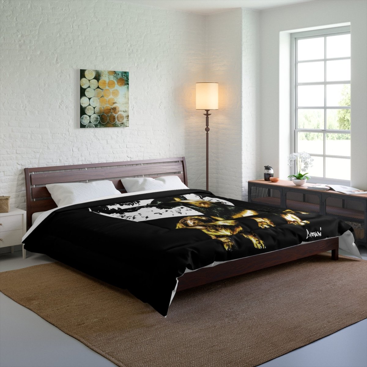 Cozy Dachshund Comforter - Dog Lover's Moonlit Bedding - Curran Artworks