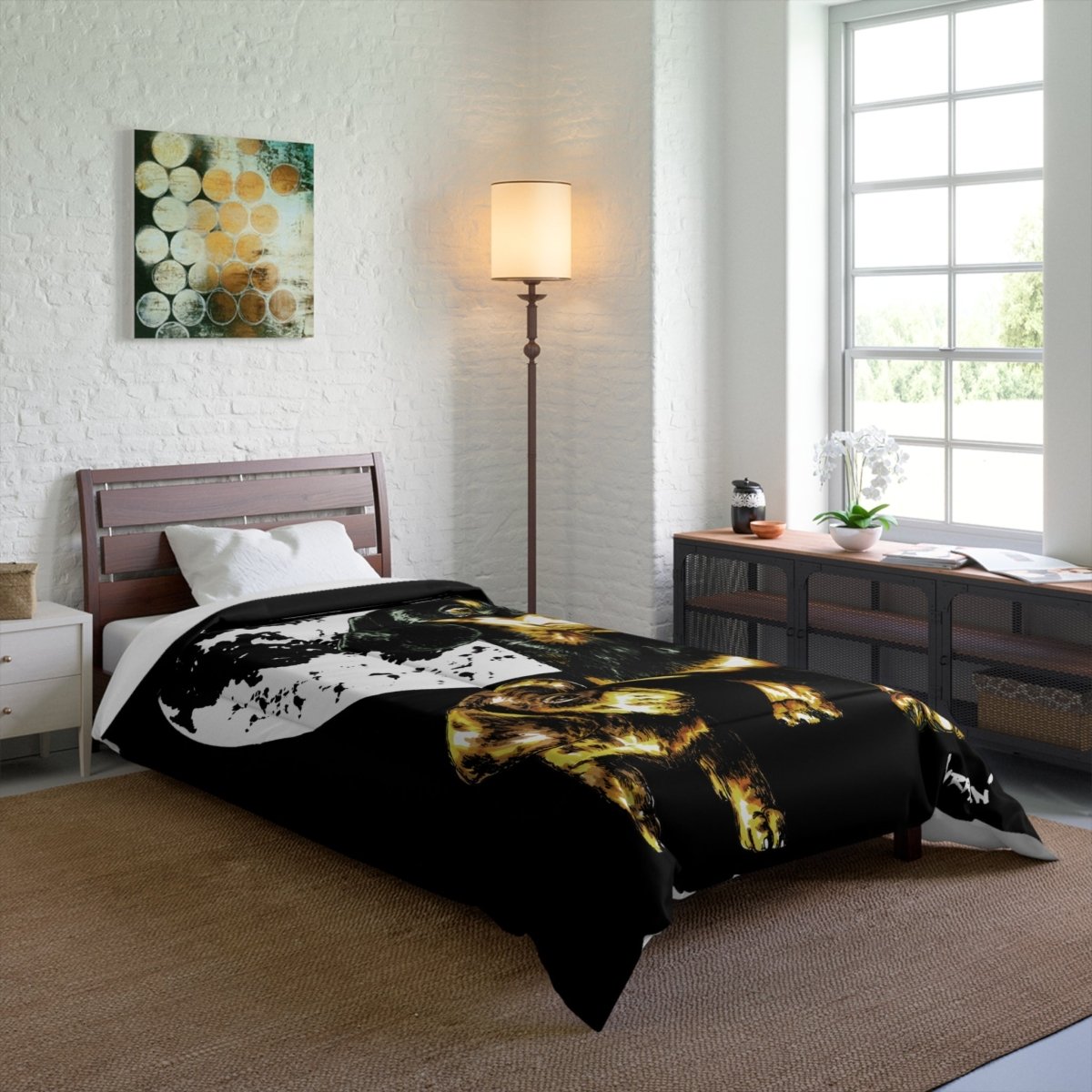 Cozy Dachshund Comforter - Dog Lover's Moonlit Bedding - Curran Artworks