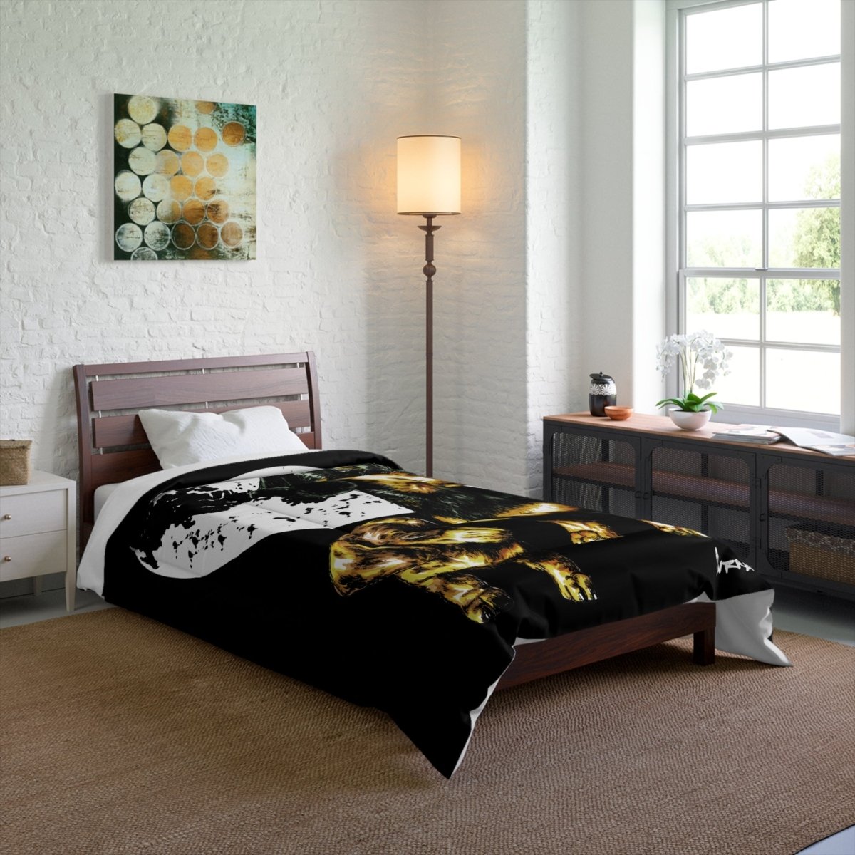 Cozy Dachshund Comforter - Dog Lover's Moonlit Bedding - Curran Artworks
