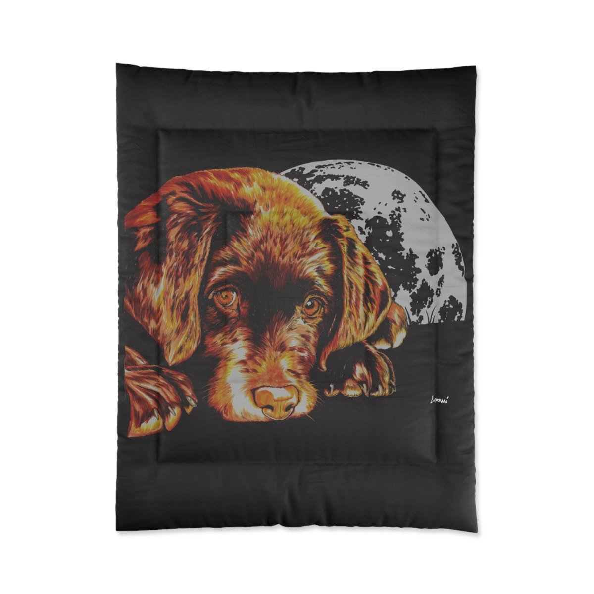 Cozy Dog Lover Comforter - Warm & Stylish Black Design - Curran Artworks