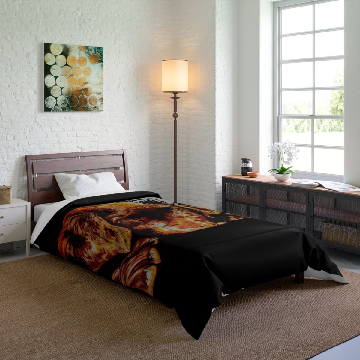 Cozy Dog Lover Comforter - Warm & Stylish Black Design - Curran Artworks