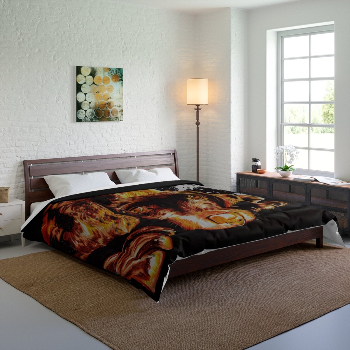 Cozy Dog Lover Comforter - Warm & Stylish Black Design - Curran Artworks