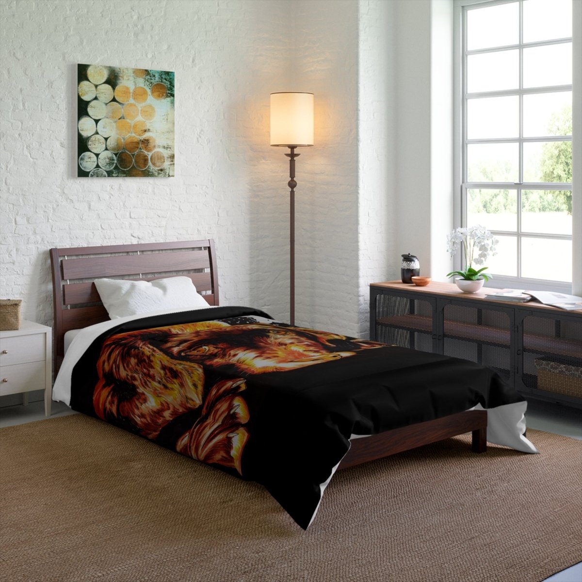 Cozy Dog Lover Comforter - Warm & Stylish Black Design - Curran Artworks