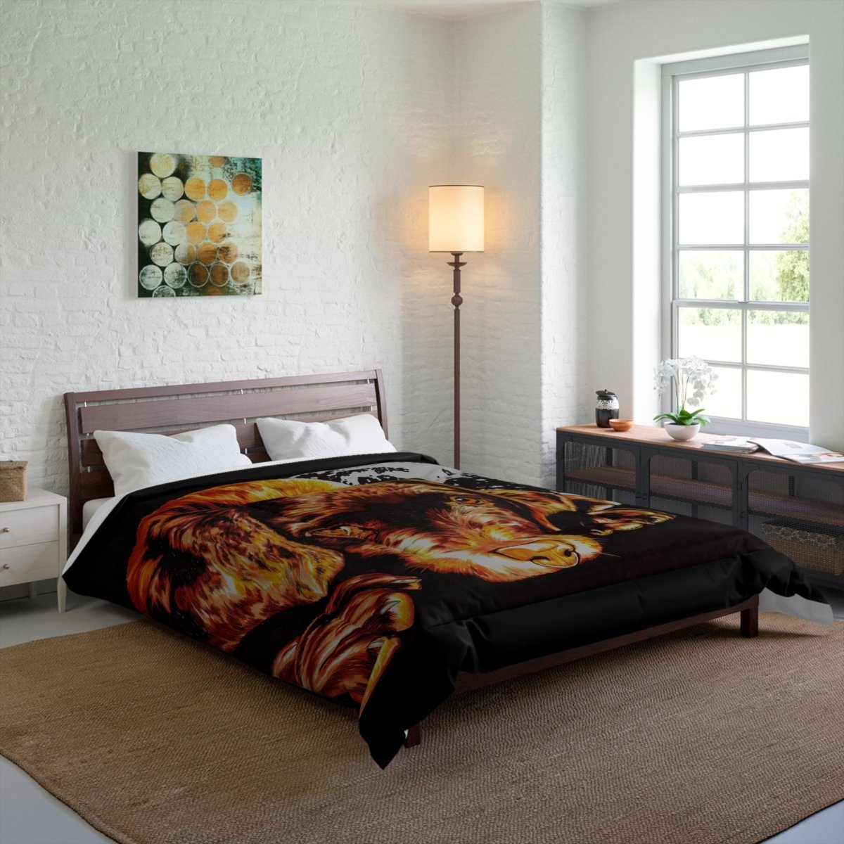Cozy Dog Lover Comforter - Warm & Stylish Black Design - Curran Artworks