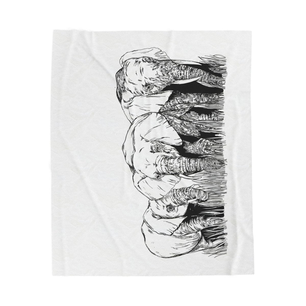 Cozy Elephant Velveteen Plush Blanket - Perfect for Home Decor and Gifting - Curran Artworks