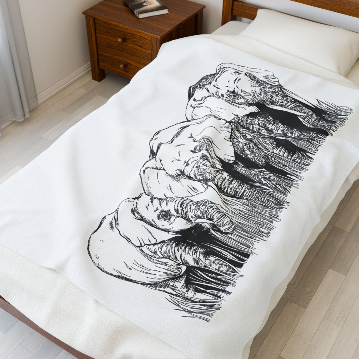 Cozy Elephant Velveteen Plush Blanket - Perfect for Home Decor and Gifting - Curran Artworks