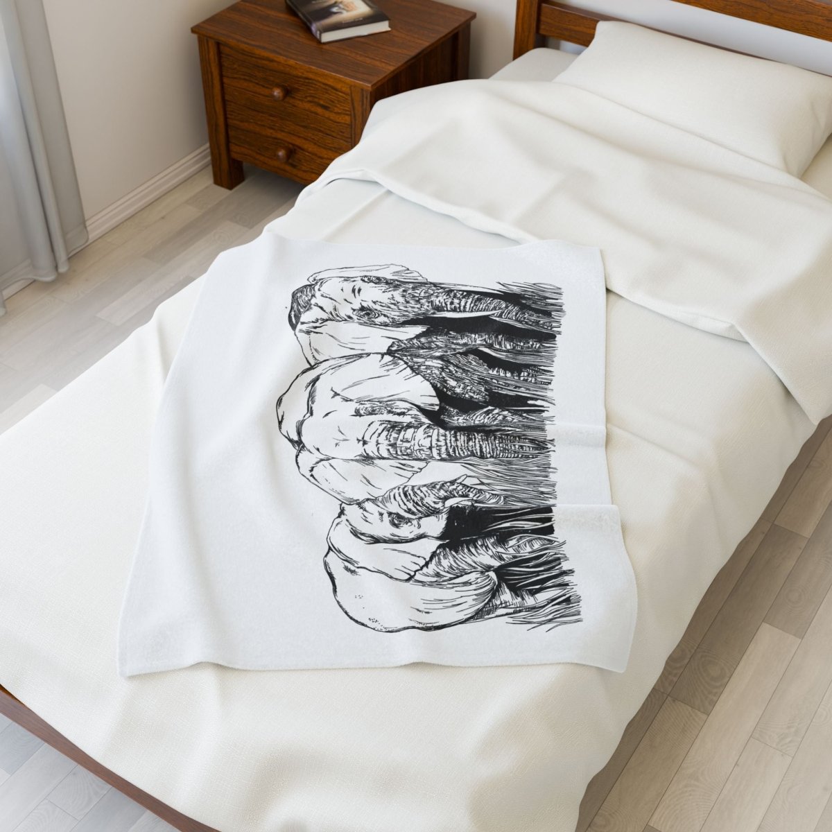 Cozy Elephant Velveteen Plush Blanket - Perfect for Home Decor and Gifting - Curran Artworks