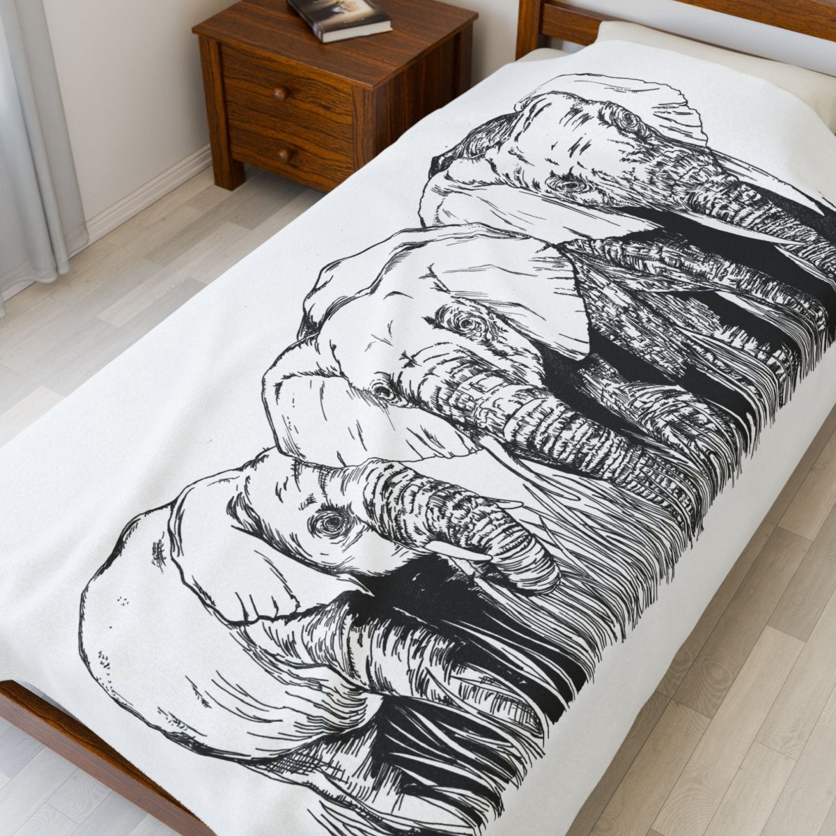 Cozy Elephant Velveteen Plush Blanket - Perfect for Home Decor and Gifting - Curran Artworks