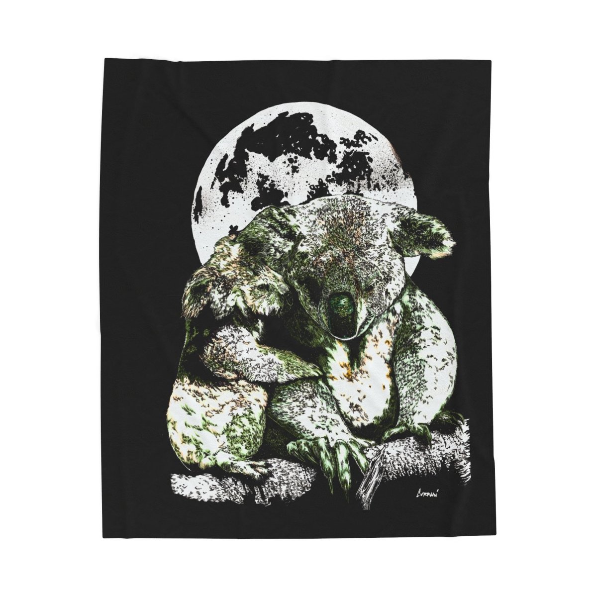 Cozy Koala Velveteen Plush Blanket - Perfect for Comfort & Wildlife Lovers - Curran Artworks
