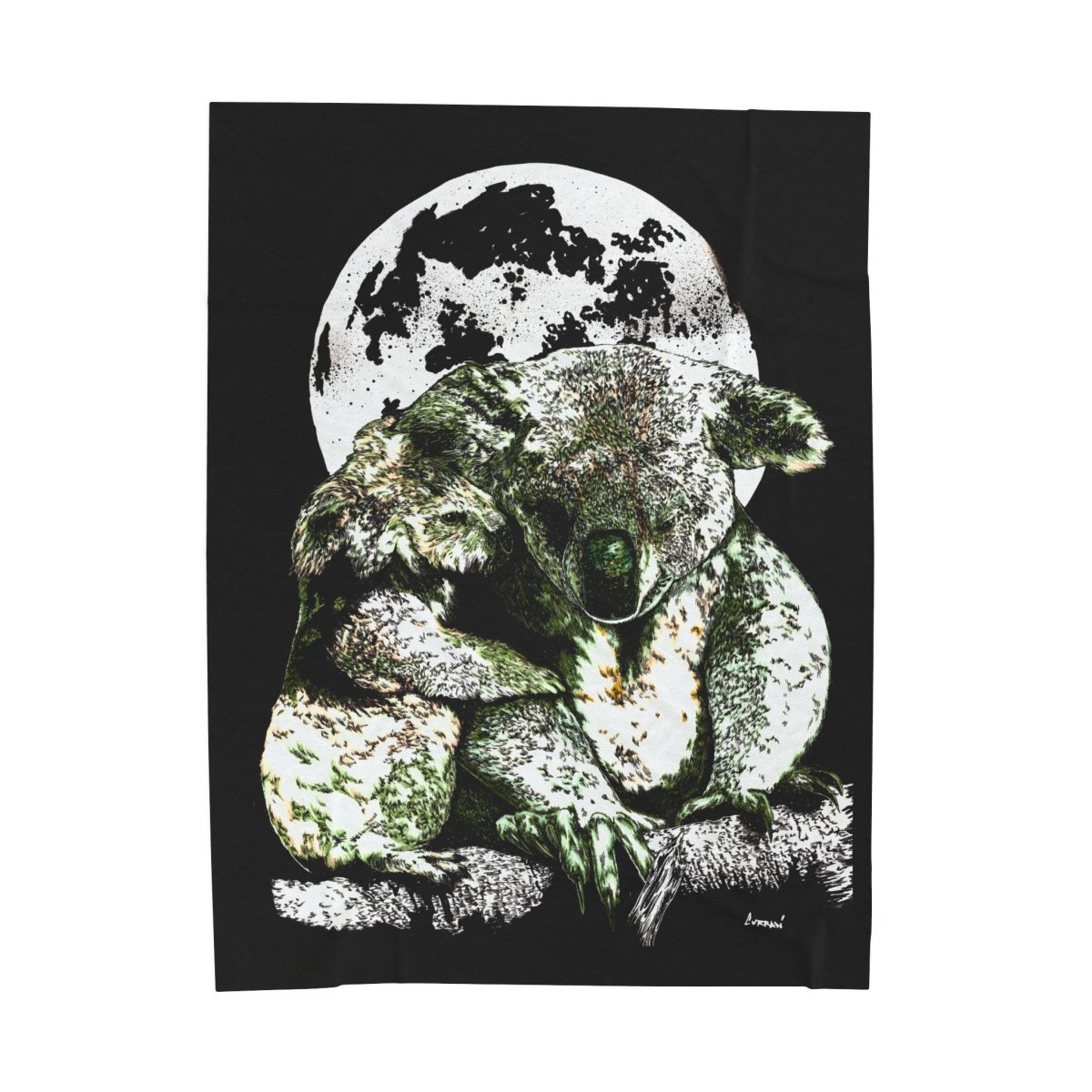 Cozy Koala Velveteen Plush Blanket - Perfect for Comfort & Wildlife Lovers - Curran Artworks