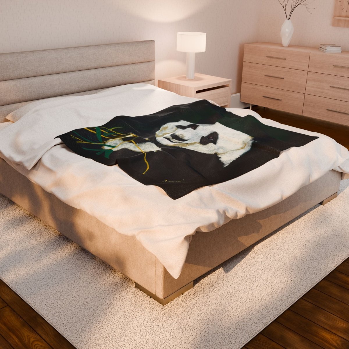 Cozy Panda Velveteen Plush Blanket - Perfect for Animal Lovers - Curran Artworks