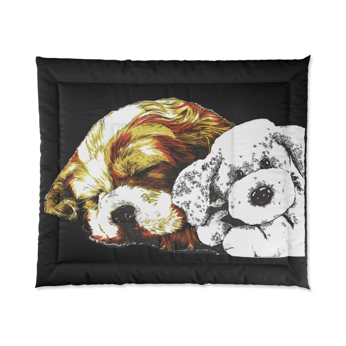 Cozy Pet Lovers Comforter with Sleepy Dogs Design - Curran Artworks
