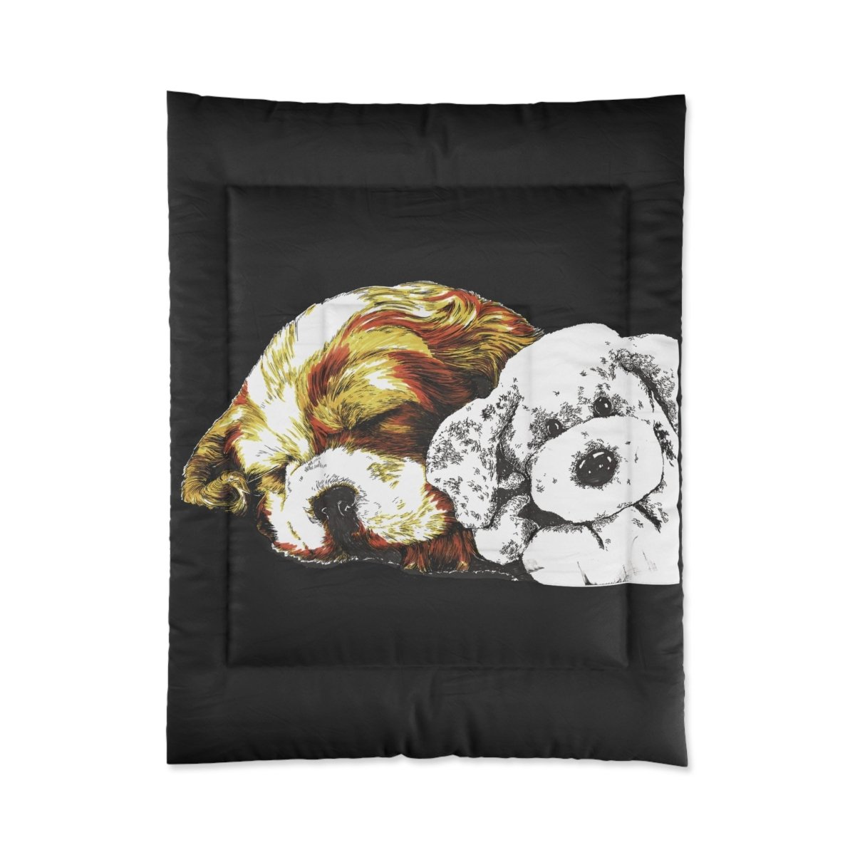 Cozy Pet Lovers Comforter with Sleepy Dogs Design - Curran Artworks
