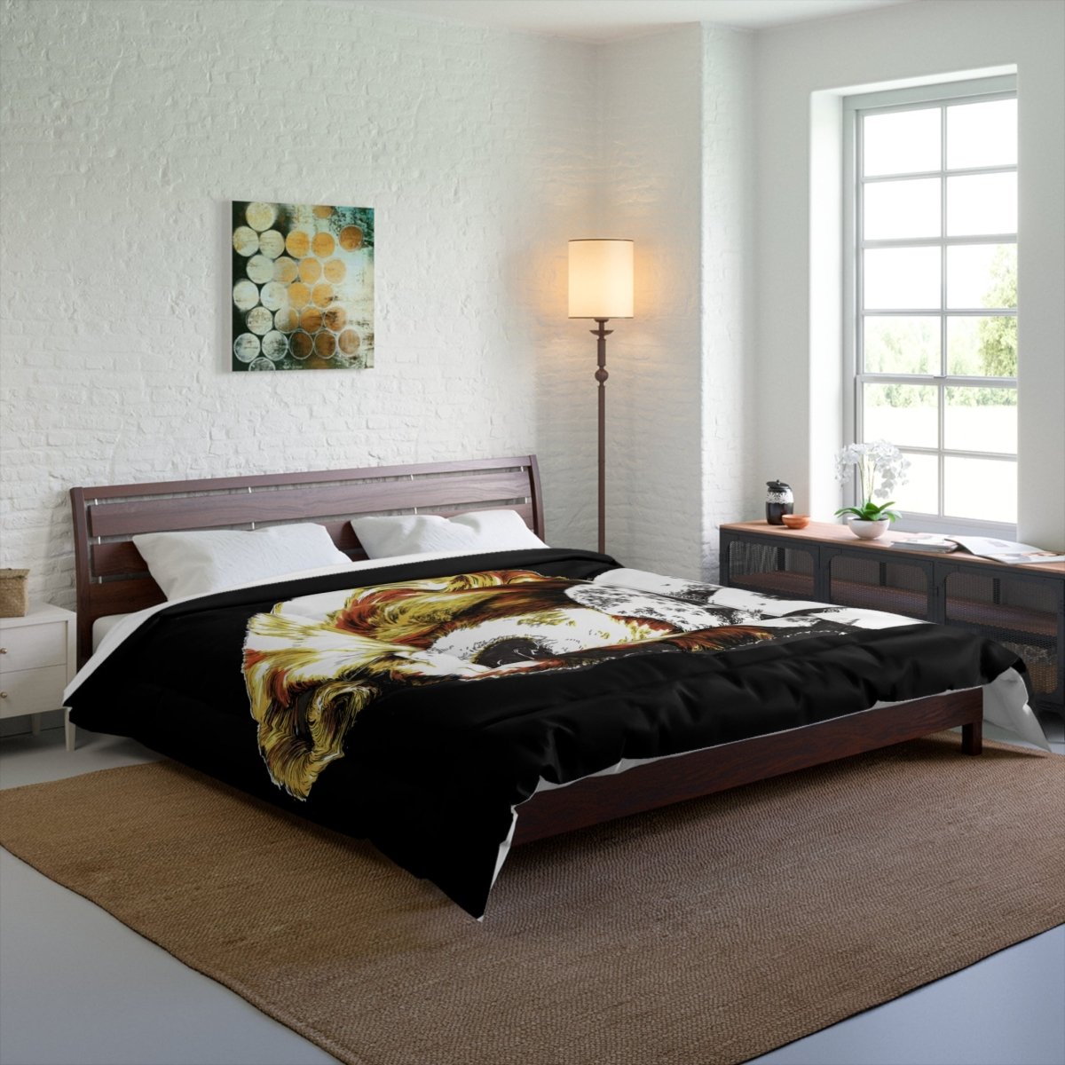 Cozy Pet Lovers Comforter with Sleepy Dogs Design - Curran Artworks