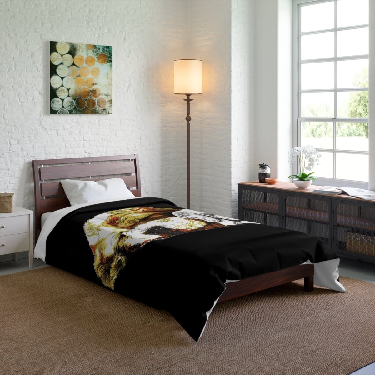 Cozy Pet Lovers Comforter with Sleepy Dogs Design - Curran Artworks