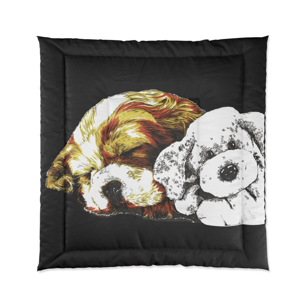 Cozy Pet Lovers Comforter with Sleepy Dogs Design - Curran Artworks